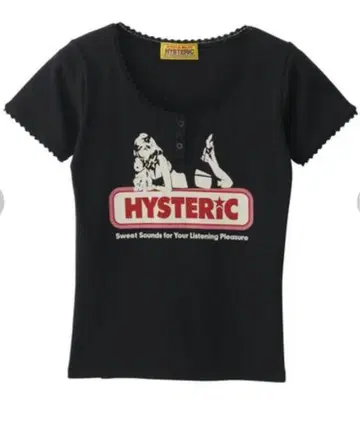 HYSTERIC 블랙 반팔 티셔츠