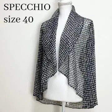 SPECCHIO 스페치오 시어 프릴 가디건 40 올 패턴 L 얇은 소재