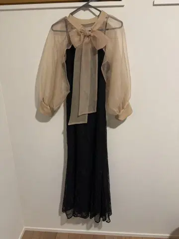 블랙 레이스 포멀 드레스