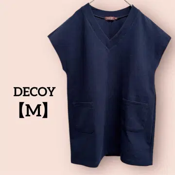 [새상품급] DECOY 데코 V넥 맨투맨 베스트 네이비 M 사이즈