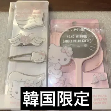 새상품 한국 올리브영 ANGEL 헬로키티 거울 & 핑