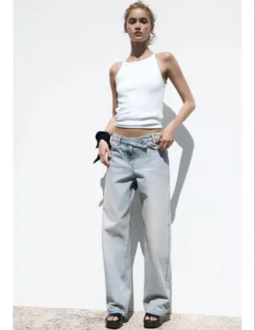 ZARA 자라 크로스 허리 데님 팬츠