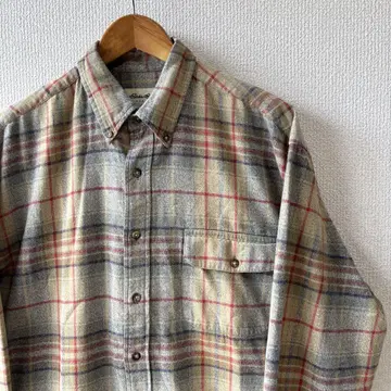 90년대 00년대 Eddie Bauer 체크 플란넬 버튼 다운 셔츠
