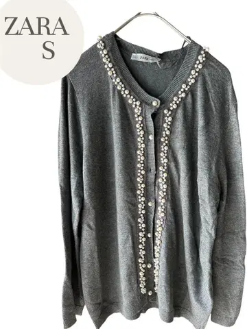 ZARA 자라 S 가디건 그레이 비쥬 화려하고 귀여워요