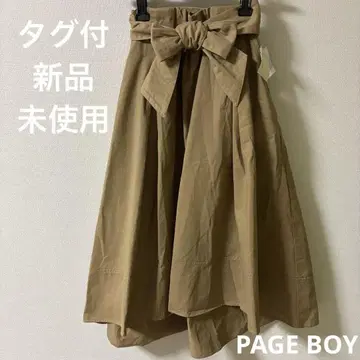 새상품 미사용 PAGE BOY 롱 스커트 브라운 페이지보이 허리밴딩
