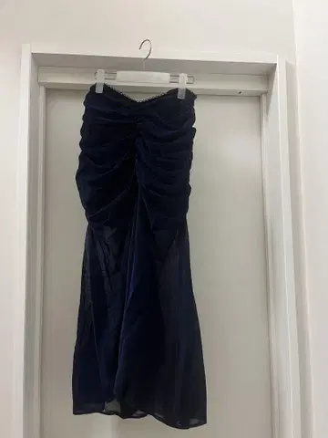 VELVET TULLE GATHERED SKIRT