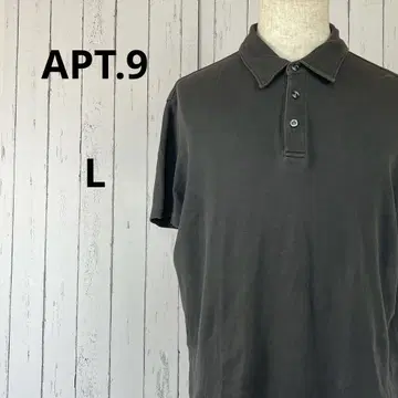 APT.9 남성용 반팔 피케 셔츠 면100% 무지 하프 버튼 L 여름