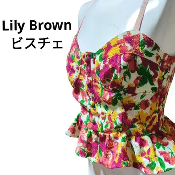 릴리 브라운 Lily Brown 플라워 프린트 페플럼 뷔스티에 꽃무늬