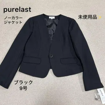 미사용품 purelast 노카라 자켓 블랙 9호 M