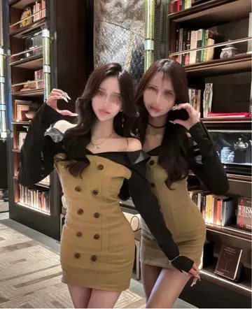 MilkyWay 오프숄더 트렌치풍 원피스 MilkyWay