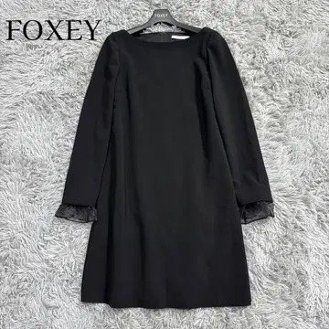 컨디션 최상 폭시 오간자 소매 원피스 긴팔 포멀 블랙 세탁 가능
