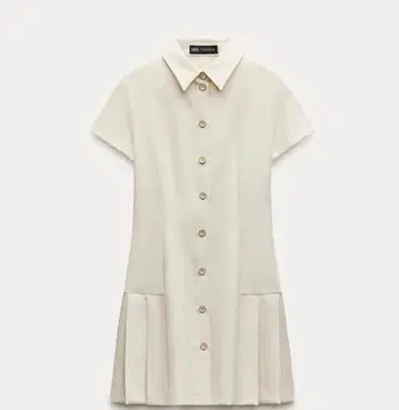 2024 ss ZARA 반팔 카라 부착 미니 원피스