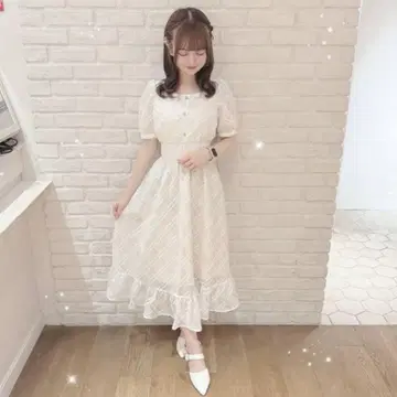 evelyn 시어 체크 코르셋 OP 원피스