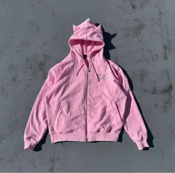 9090 girl 90 Logo Cat Ear Zip Hoodie