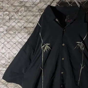 [레어 사이즈 XL] 뱀부케이 알로하 셔츠 뱀부 자수 새상품급