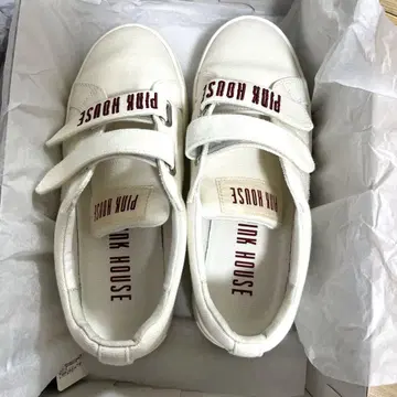 핑크하우스 로고 자수 벨크로 스니커즈 S