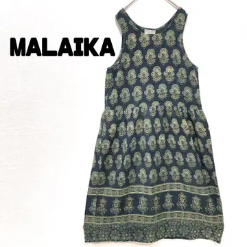 말라이카 MALAIKA 인도산 에스닉 패턴 슬리브리스 원피스 올 패턴