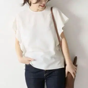 Spick&Span 소매 플레어 프렌치 돌먼 블라우스 화이트