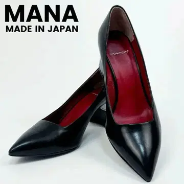 컨디션 최상 마나 MANA 스틸레토 가죽 펌프스 23.5cm 블랙