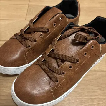 스니커즈 인조 가죽 26.5cm 브라운