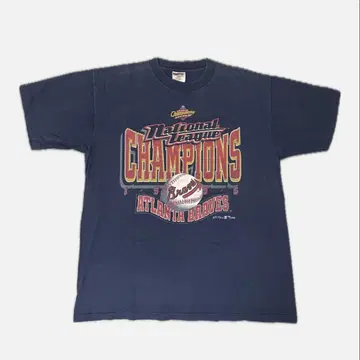 MLB 90s usa 제작 1996년 애틀랜타 브레이브스 티셔츠 페이드