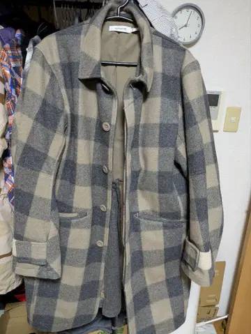 NONNATIVE MELTON BUFFALO CHECK COAT