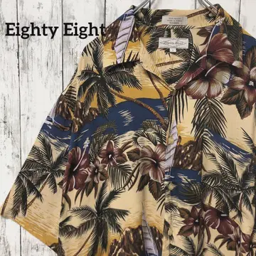 C2257 Eighty Eight 알로하 셔츠 리조트 하와이안 오픈 카라