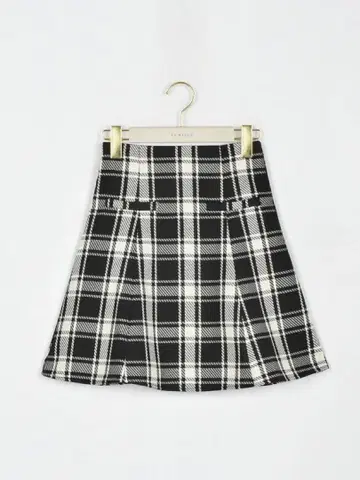 AnMILLE 헴 플레어 체크 미니 SK