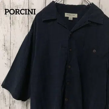 C2260 PORCINI 알로하 셔츠 실크 오픈 카라 셔츠 체크