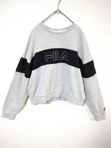 휠라 FILA 맨투맨 여성용 L 상당 숏 기장 바이컬러 그레이