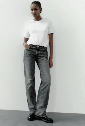 zara 스트레이트 데님 팬츠 그레이 블랙 34 미사용 새상품