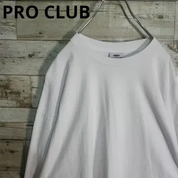 PRO CLUB 2XL-TALL 화이트 롱 슬리브 프로클럽