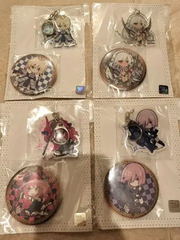 FGO 캔뱃지 & 아크링 키링 세트 4종