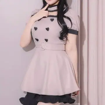 pium 초커 프릴 하트 버튼 셋업