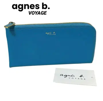 agnes b VOYAGE 아녜스베 L자 지퍼 장지갑 라이트 블루