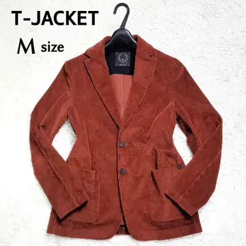 새상품급 T-JACKET 코듀로이 테일러드 자켓 백 오픈 홍차색 M