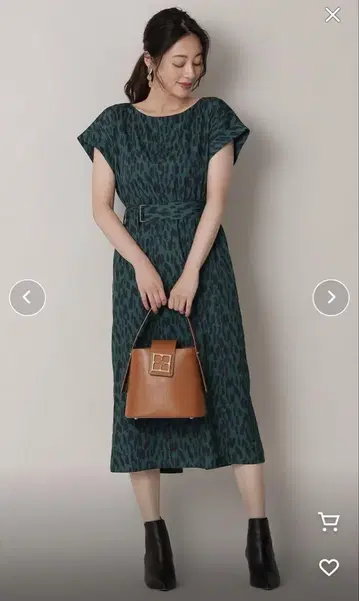 새상품! EPOCA THE SHOP 다크 그린 반팔 롱 원피스 M