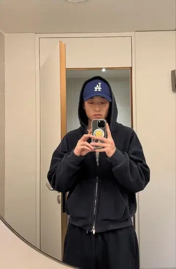 Seventh 블랙 V2 지퍼 후디 블랙 M