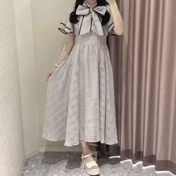anmille 안미르 시어 체크 프릴 OP