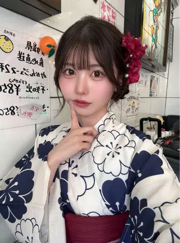 고전 꽃무늬 유카타[gi1605]