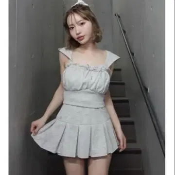 Darich 코르셋 리브 맨투맨 베어 탑