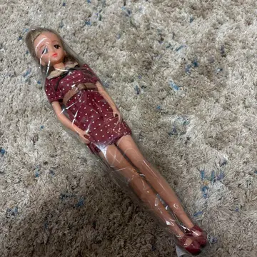 제니 짱 절판 일본제 인형 본체 빨간색 물방울 패턴