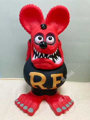 미사용 새상품 Rat Fink 피규어 랫핑크 빨간색 거대 저금통
