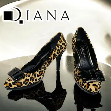 DIANA 펌프스 송치 레오파드 레오파드 무늬 리본 23cm y2k