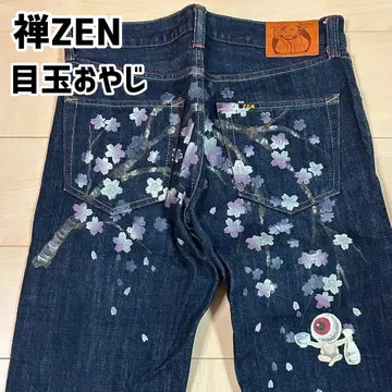 ZEN 게게게의 기타로 눈알 아버지 미즈키 시게루 데님 콜라보 청바지