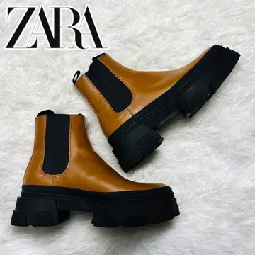 컨디션 최상 ZARA 첼시 부츠 사이드 고어 통굽 트랙 솔 24cm