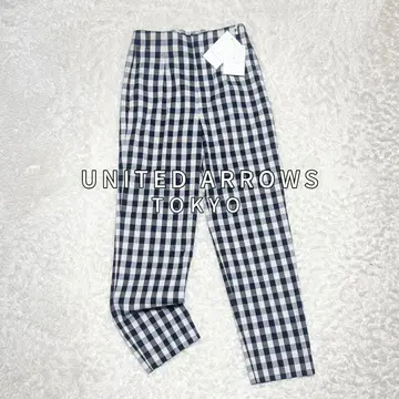25년 새상품 UNITED ARROWS 샤이니 깅엄 체크 팬츠