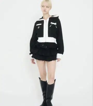 epine ribbon piping zip hoodie 셋업