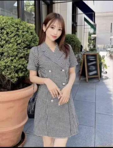 미셸 마카롱 깅엄 체크 자켓 원피스