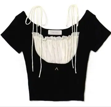 ANDMARY Mew frill tops BLACK